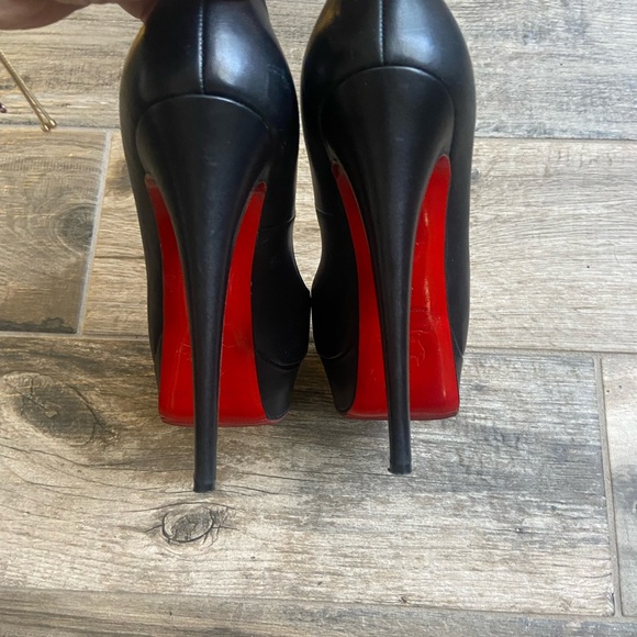 Christian Louboutin Black Leather Lady Peeps - Picture 3 of 6